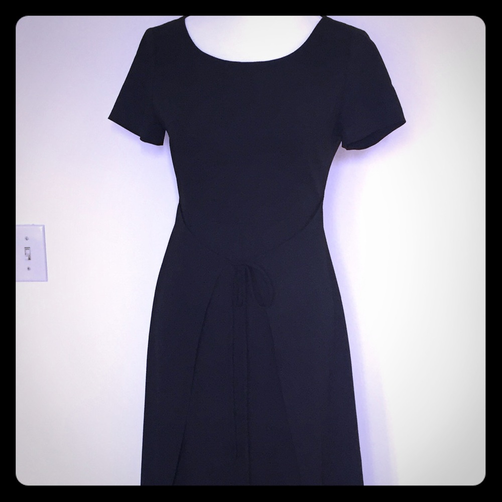 Long black dress.
